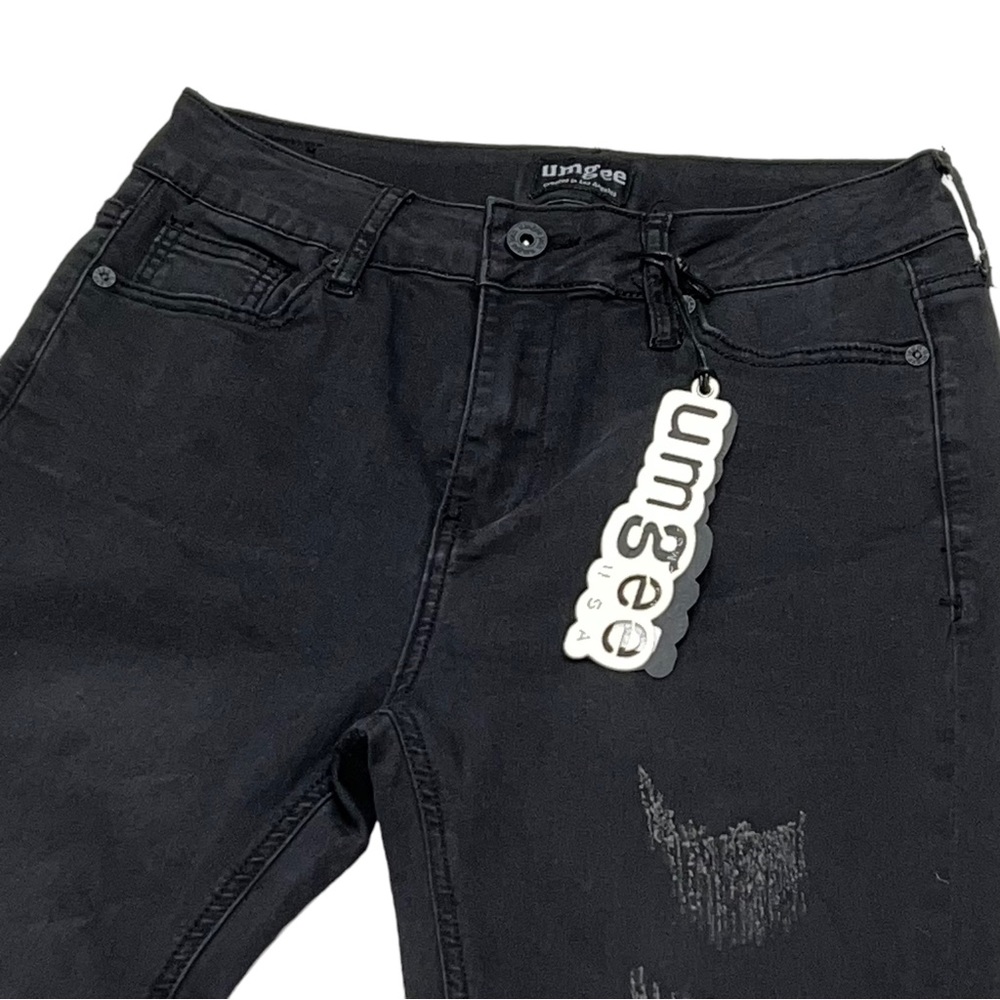 Umgee Lightweight Denim Jeans Lace up Hem - Picture 3 of 13